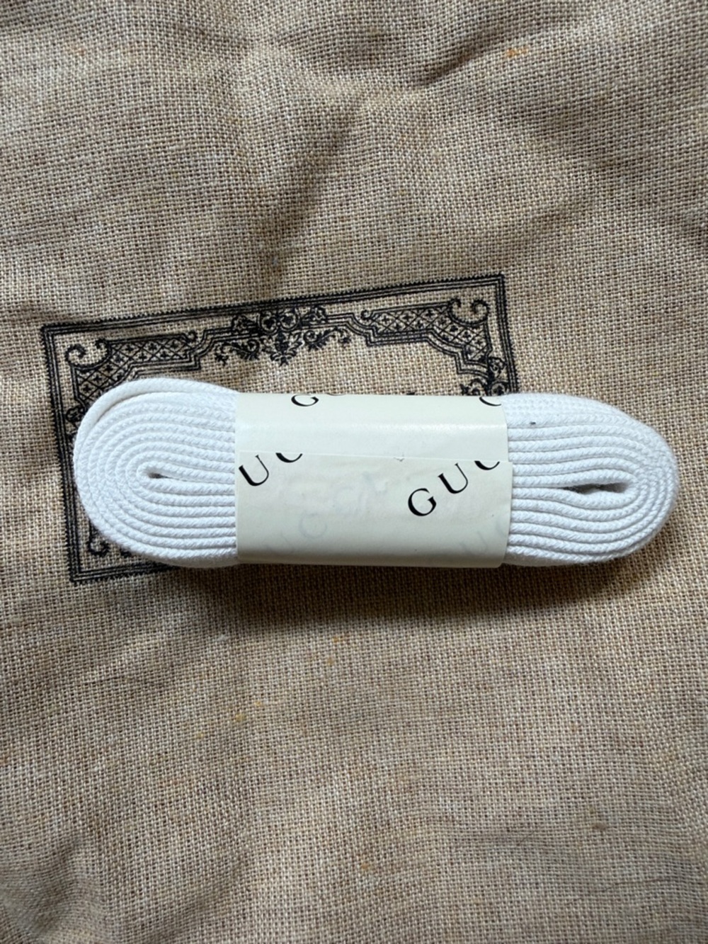 Gucci White Round Cotton Shoelaces Replacement